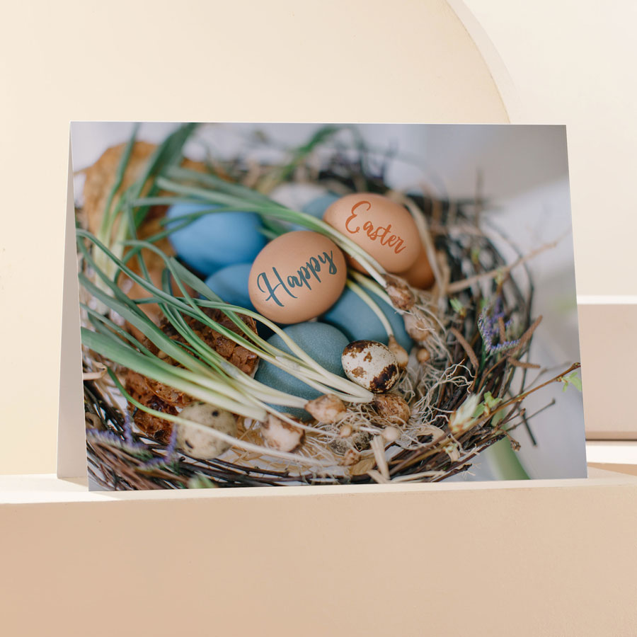 Easter Card - Eggs In Basket