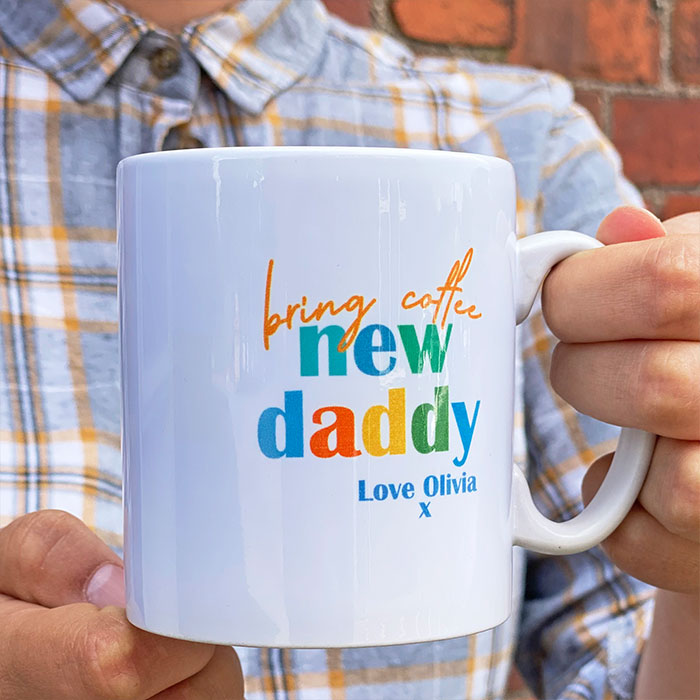 Bring Coffee New Dad Personalised Mug