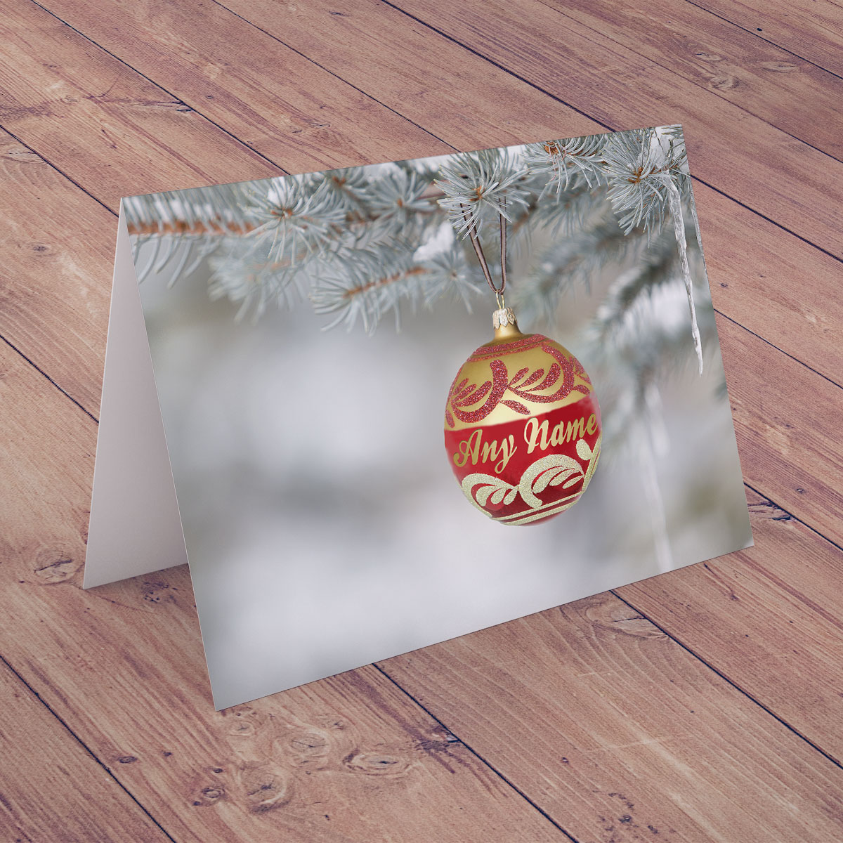 Personalised Christmas Card - Seasonal Bauble