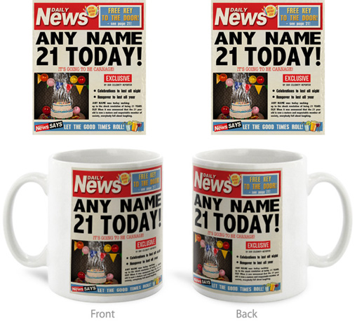 Personalised Mug - 21st Birthday News