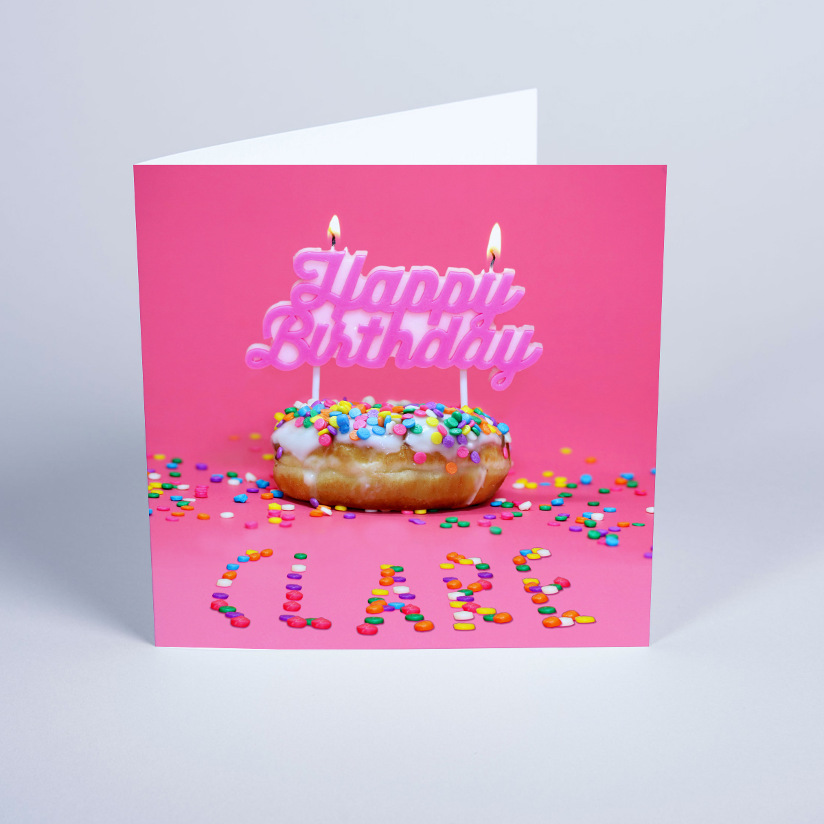 Personalised Card - Pink Birthday Donut