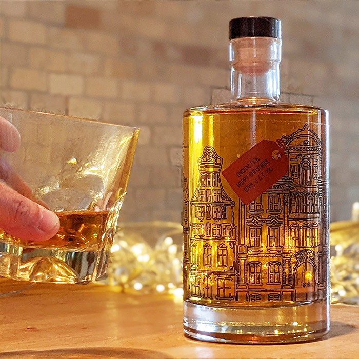 Personalised Christmas Sparkly Golden Gin