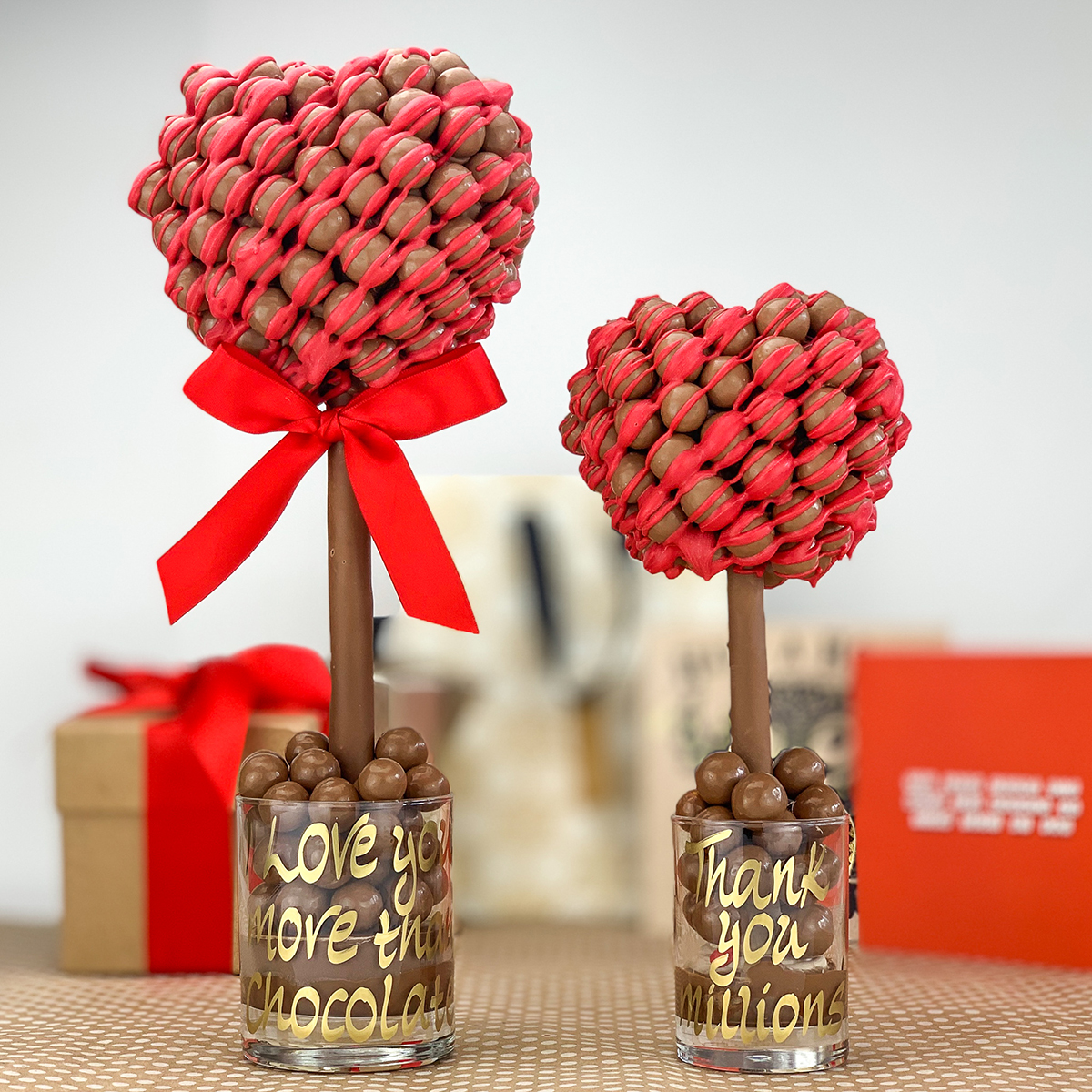 Personalised Sweet Tree - Malteser Heart Red Drizzle