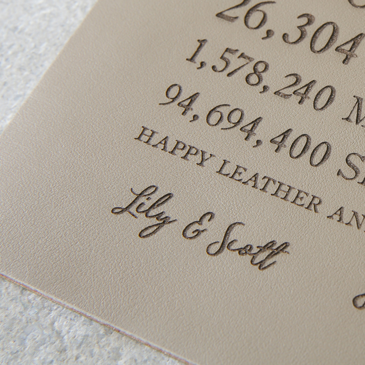 Personalised Time Card - Leather 3rd Anniversary
