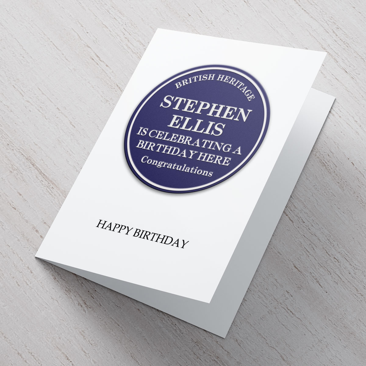 Personalised Card - Birthday Blue Plaque