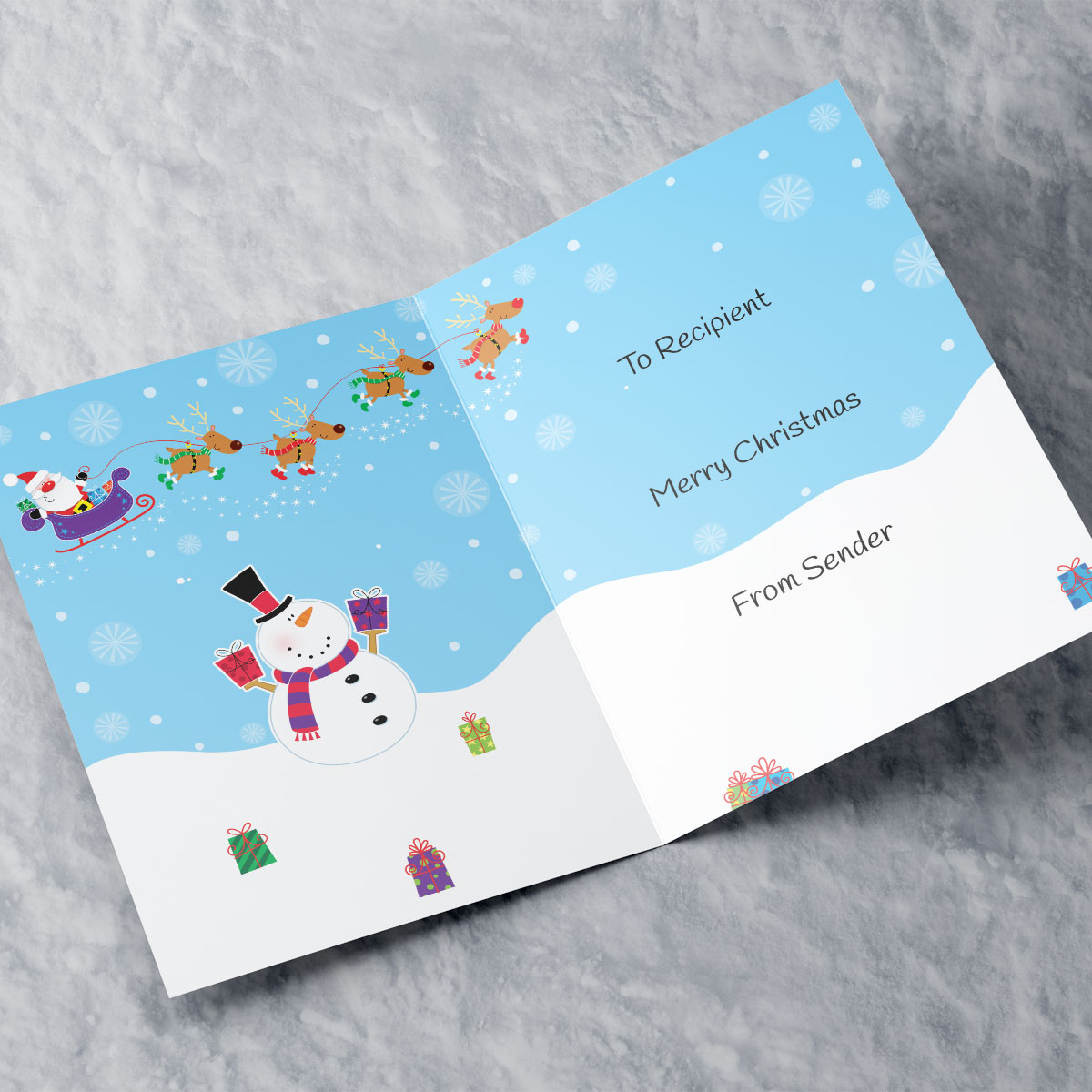 Personalised Christmas Card - Santa's Sleigh