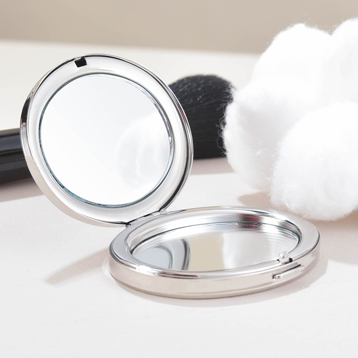 Create Your Own - Engraved Silver Oval Compact Mirror