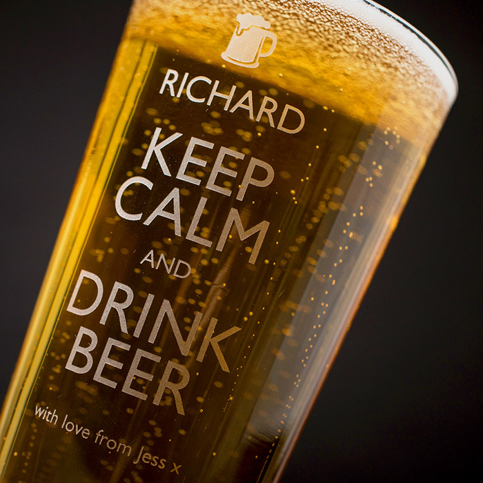 Personalised Pint Glass - Keep Calm & Drink Beer