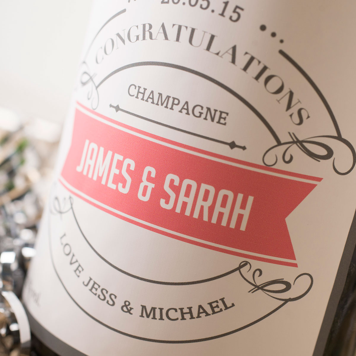 Personalised Luxury Champagne - Congratulations - Pink Banner