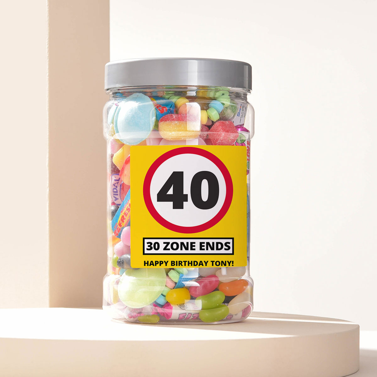 Personalised Retro Sweet Jar - Zone Ends 40