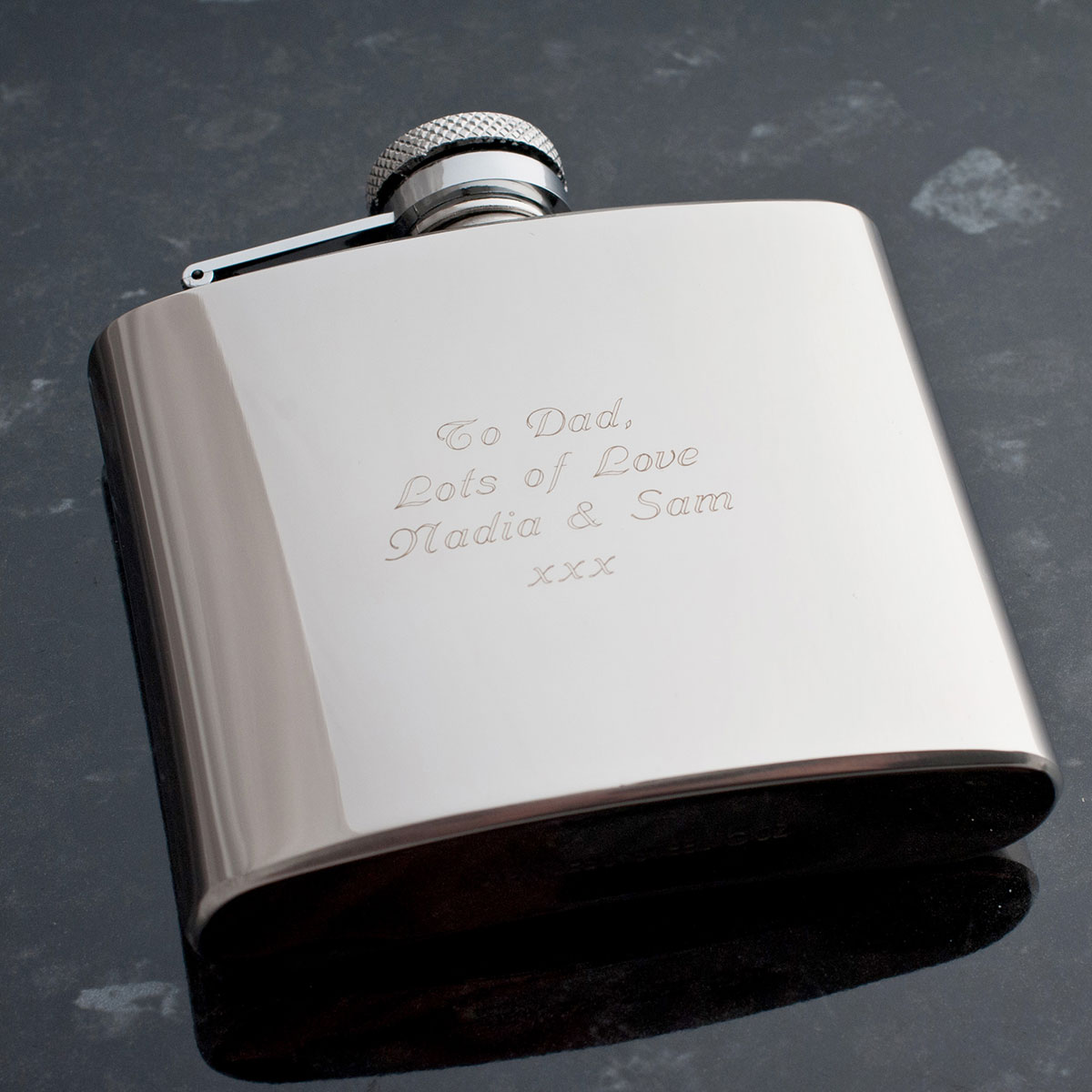 Engraved Stainless Steel Hip Flask