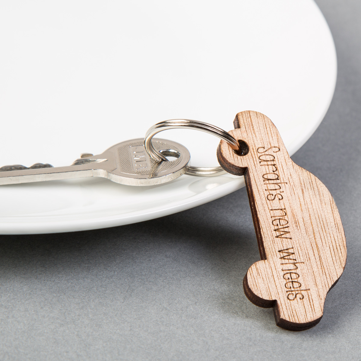 Personalised Wooden Key Ring - Car