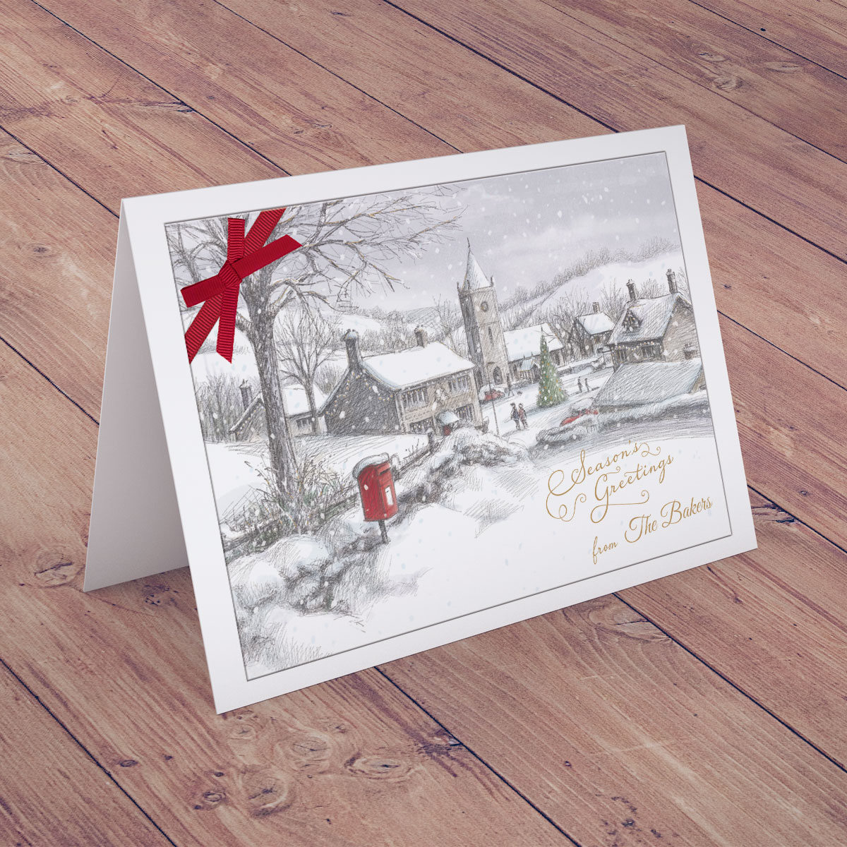 Personalised Christmas Card - Winter Snow Scene