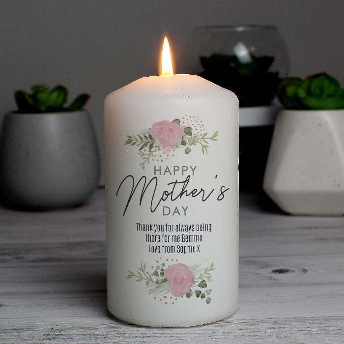 Personalised Geo Rose Mother's Day Candle