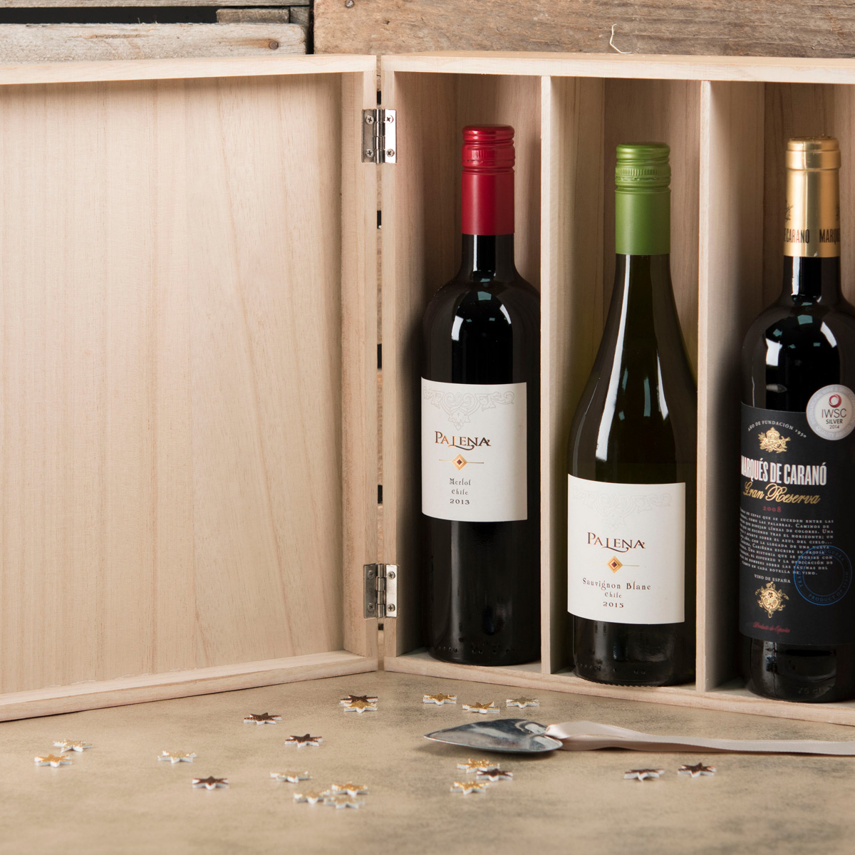 Personalised 3 Bottle Luxury Wooden Wine Box - 50 Years