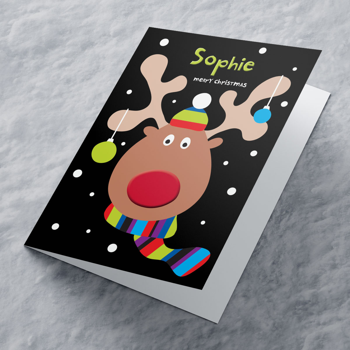 Personalised Christmas Card - Reindeer Face