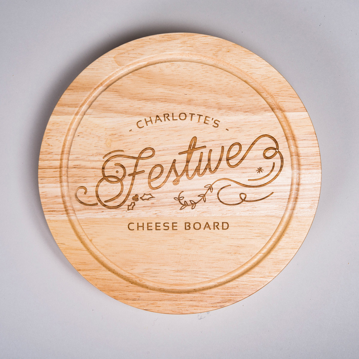 Personalised Wooden Cheeseboard Set - Festive