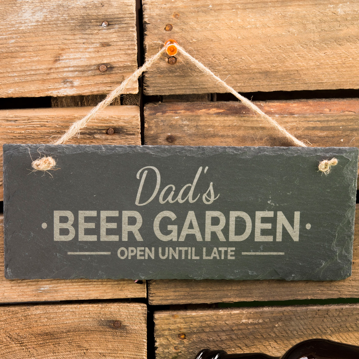 Personalised Hanging Slate Sign - Beer Garden
