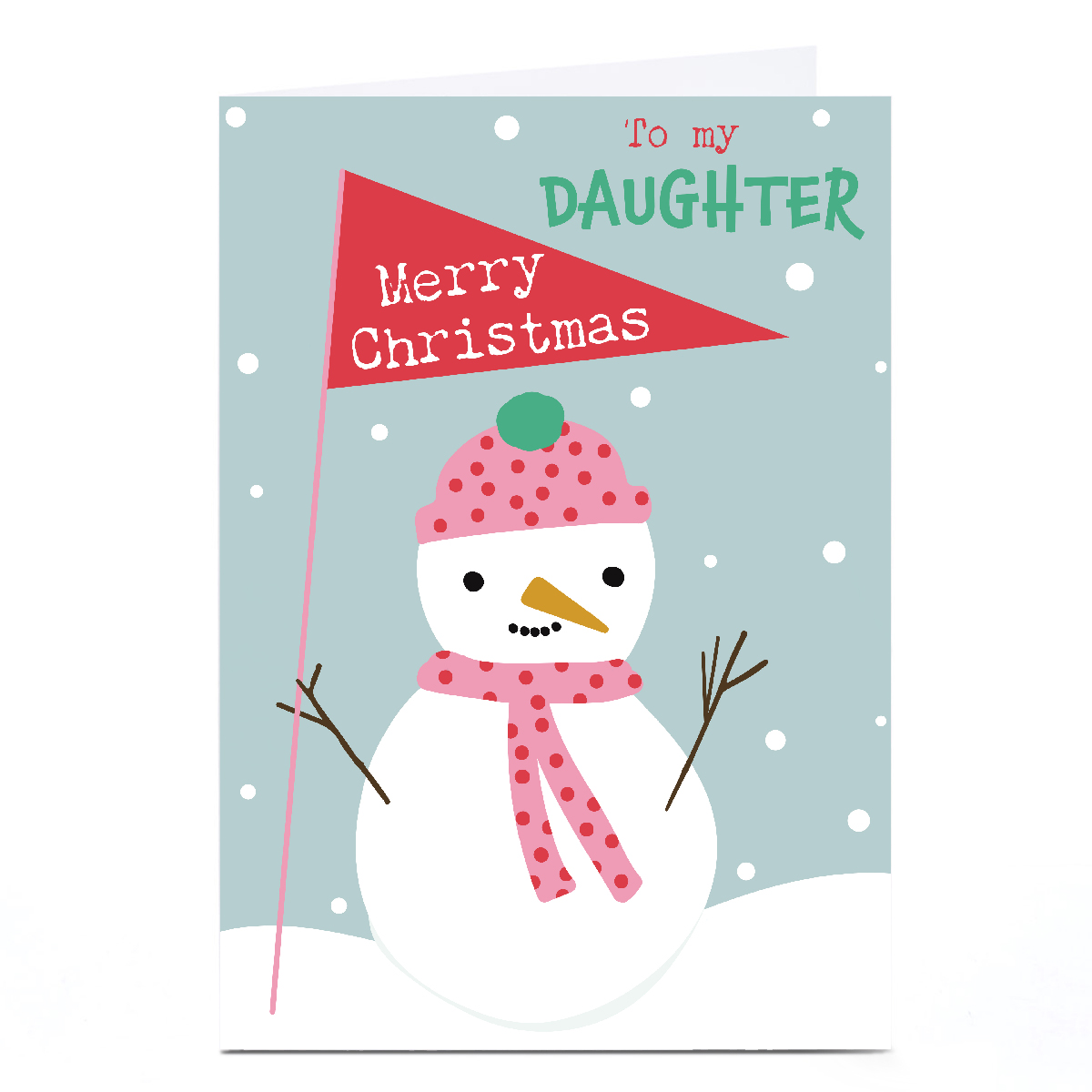 Personalised Sazerelli Designs Christmas Card - Snowman Daughter