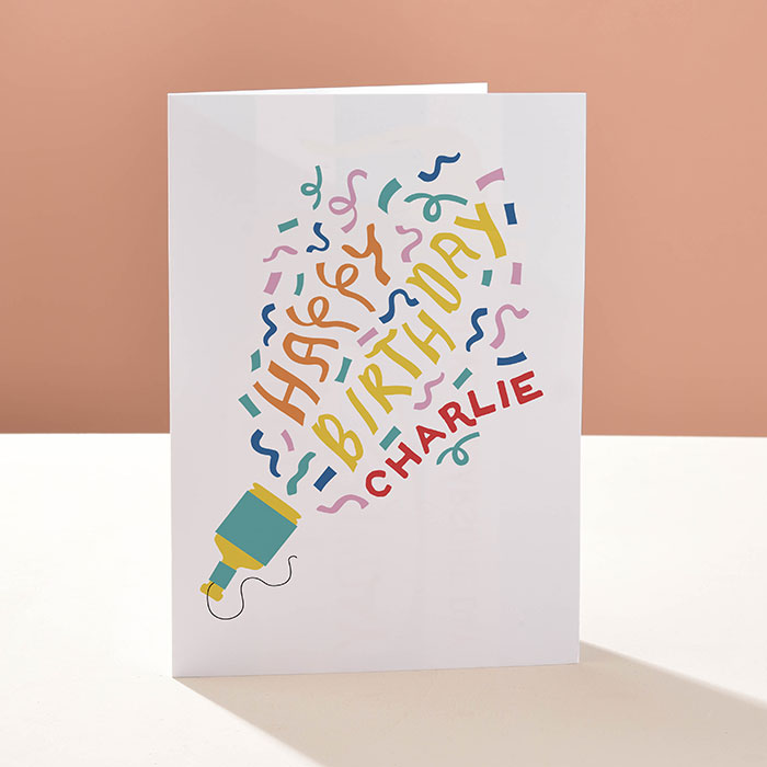 Personalised Birthday Card - Party Popper
