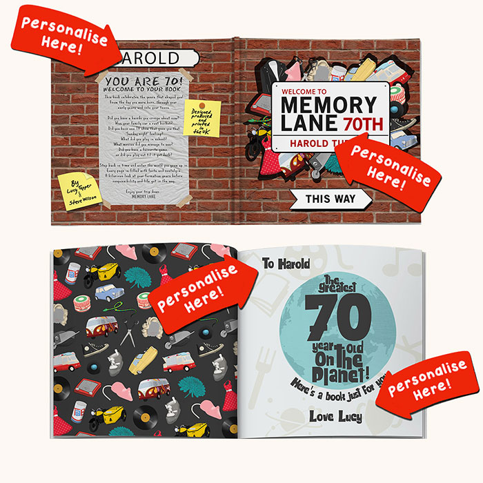 Personalised Book - Memory Lane 70th Birthday