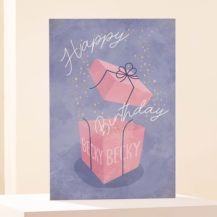 Personalised Birthday Card - Pink Present