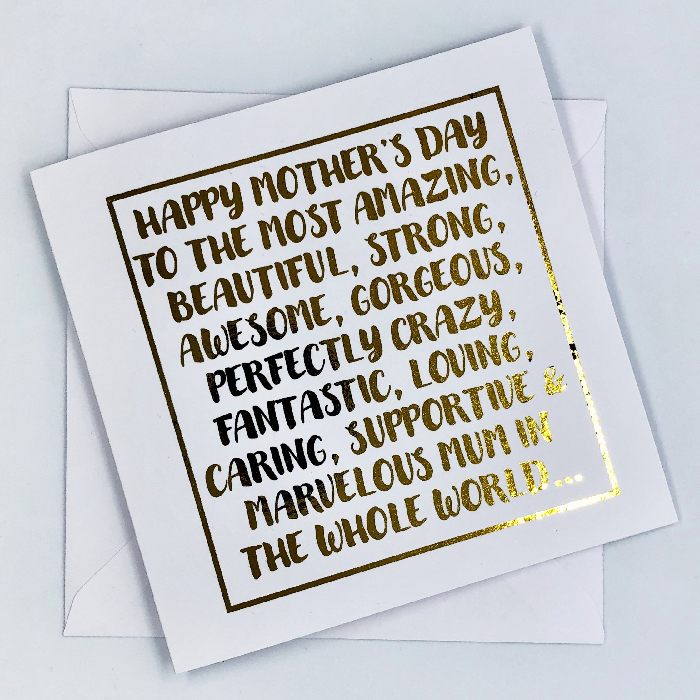 Gold Foil Mother's Day Card - Compliment