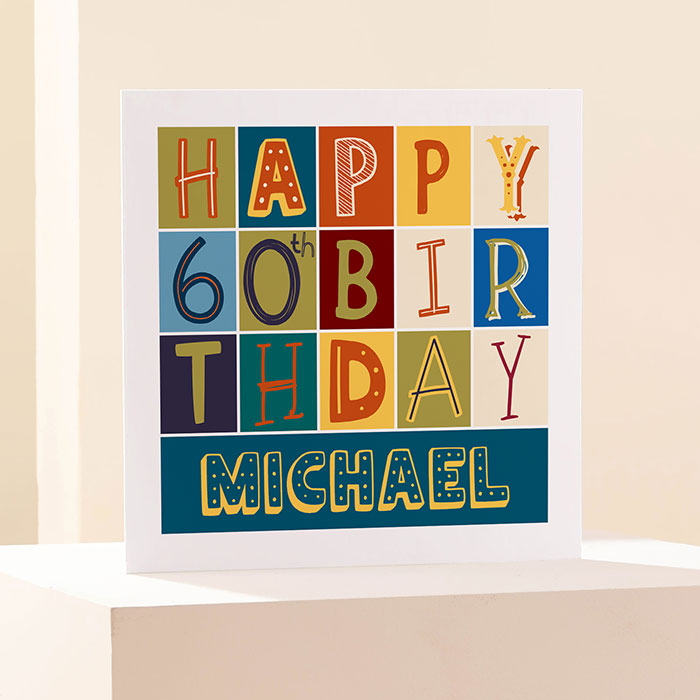 Personalised 60th Birthday Card - Jumbled Letters