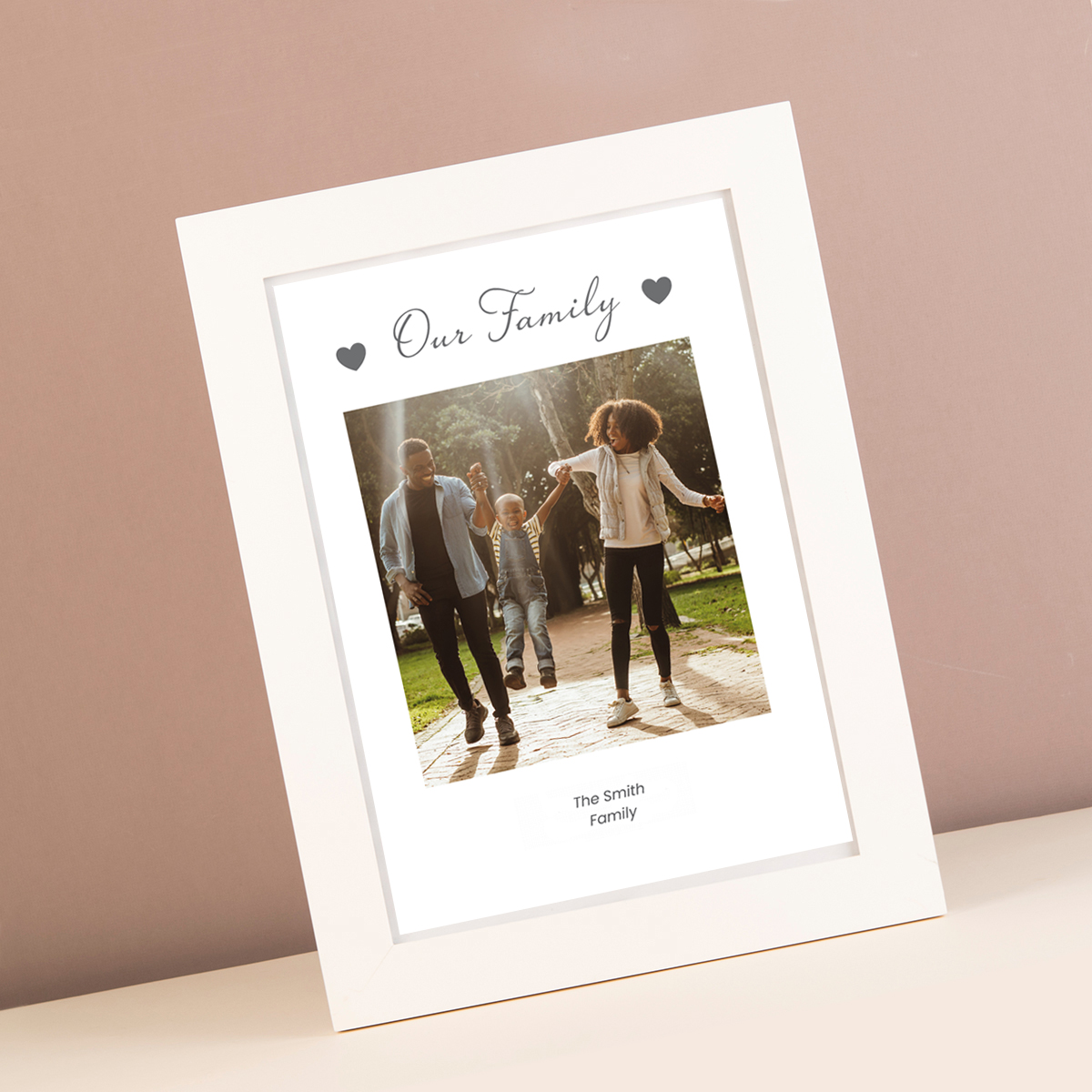 Personalised Our Family Photo Upload Portrait Print