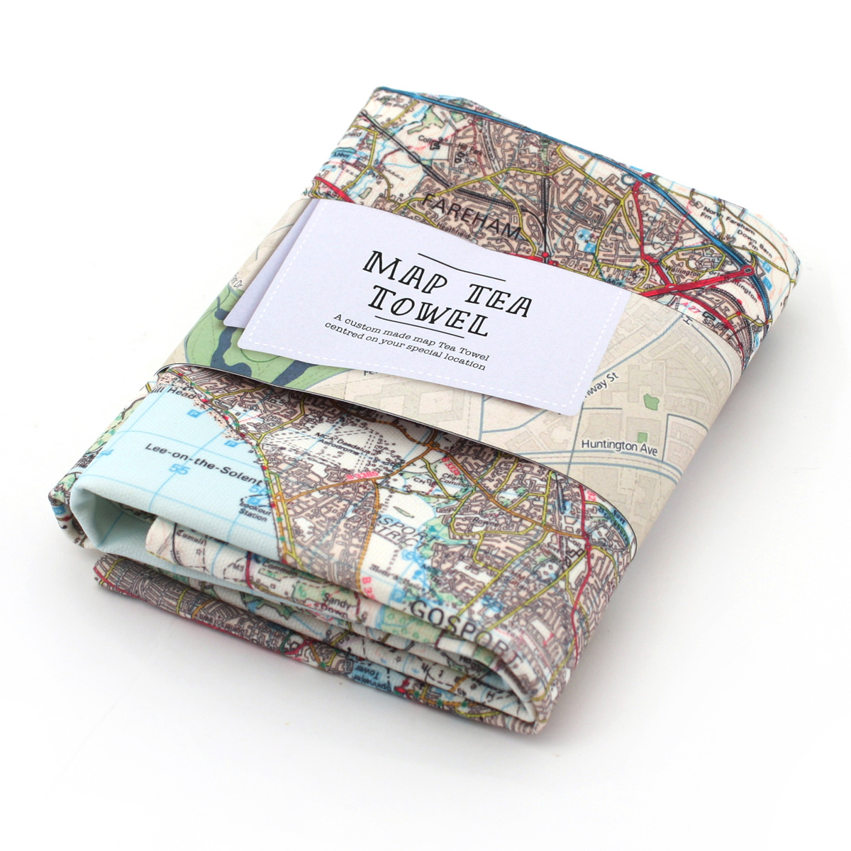 Personalised Map Tea Towel
