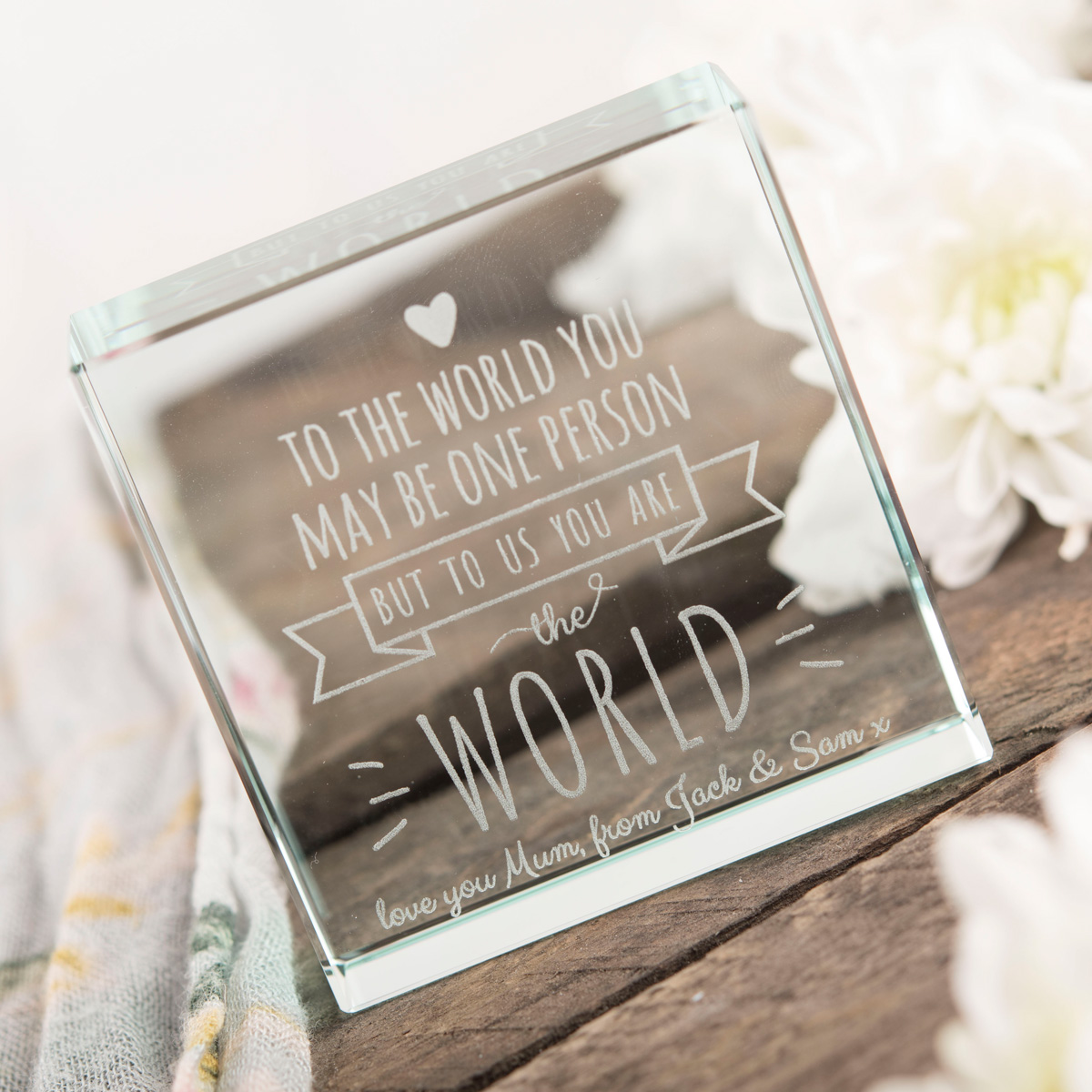 Personalised Glass Token - You Are The World