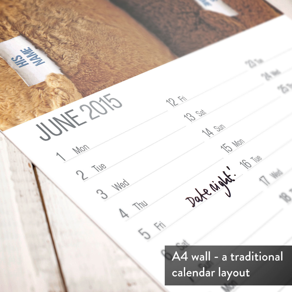 Personalised His and His Calendar