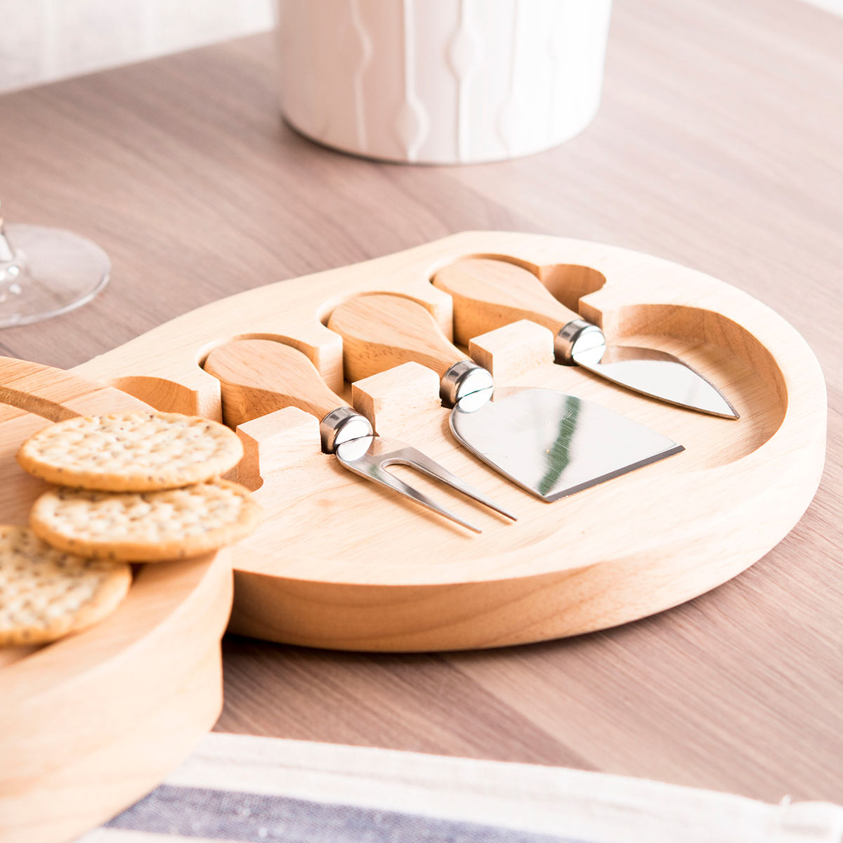 Personalised Wooden Cheeseboard Set - Two Names