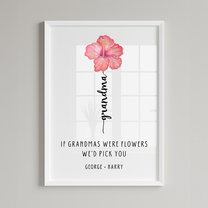 Personalised Single Pink Flower Print