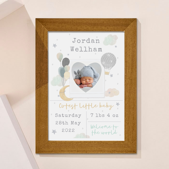 Personalised Baby Photo Upload Portrait Print