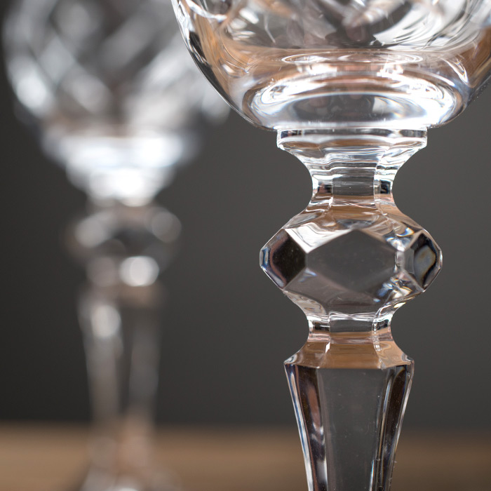 Engraved Cut Crystal Champagne Flutes