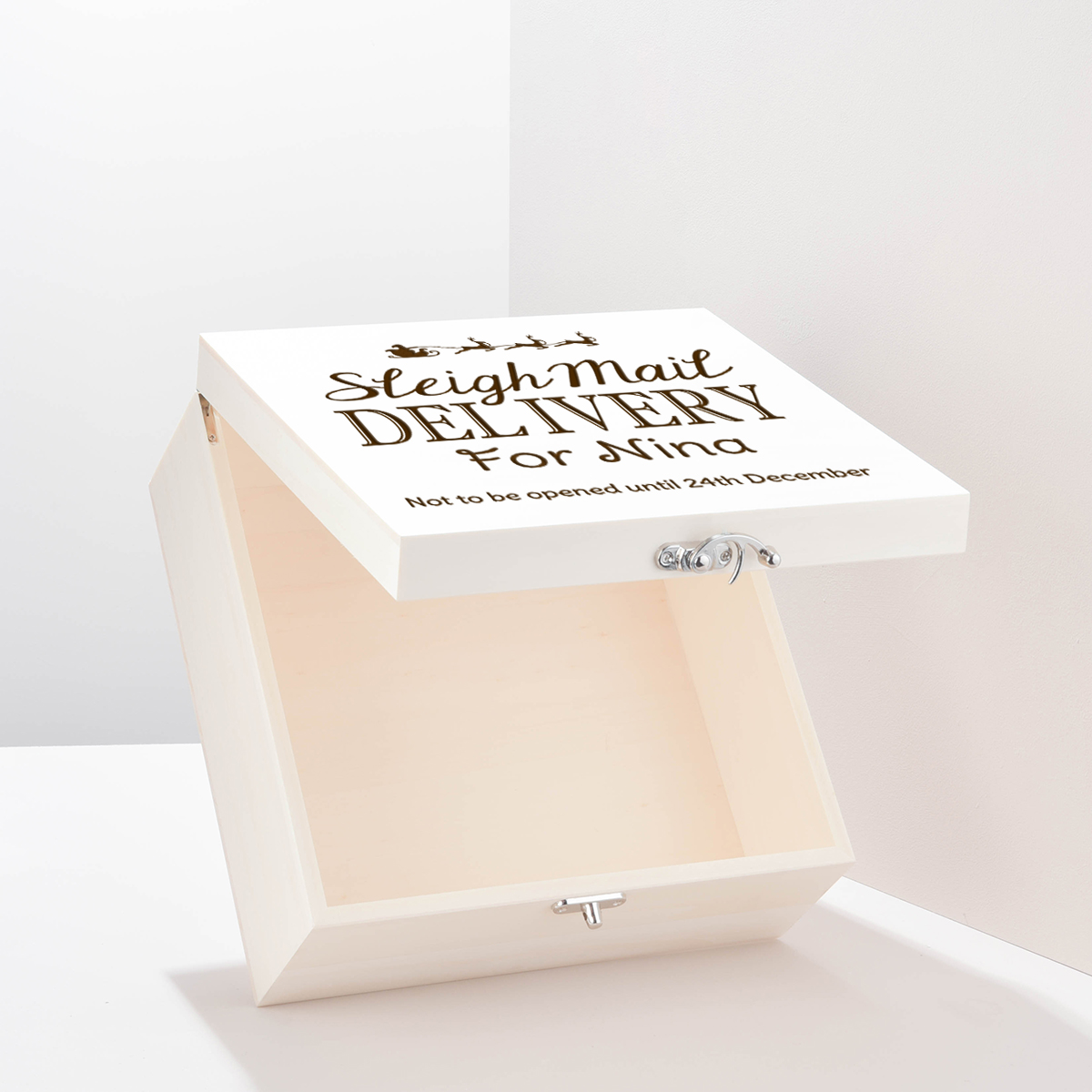 Personalised Wooden Christmas Eve Box - Sleigh Mail Delivery
