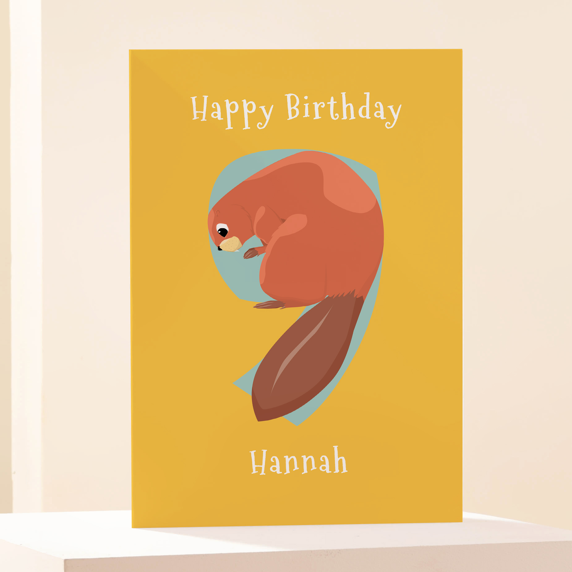 Personalised Card - Happy 9th Birthday Beaver