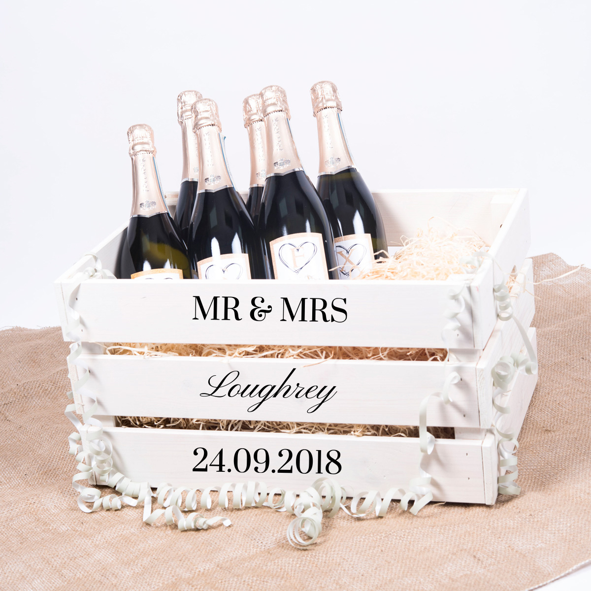 Personalised Large Wooden Crate - Anniversary