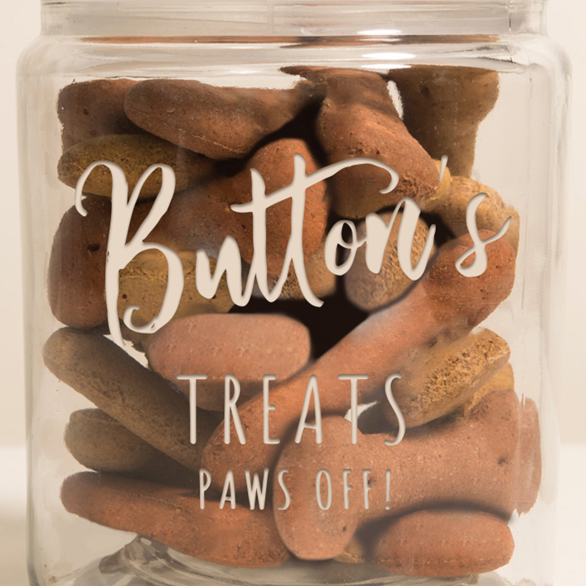 Personalised Dog Treats Glass Jar - Paws Off