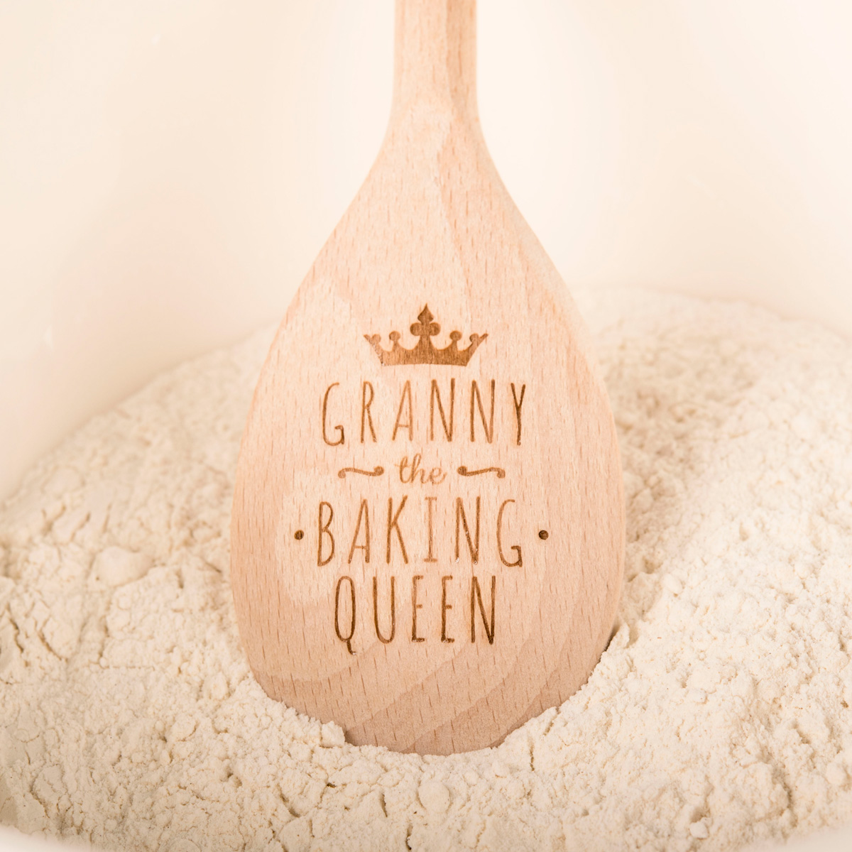 Engraved Wooden Spoon - Baking Crown