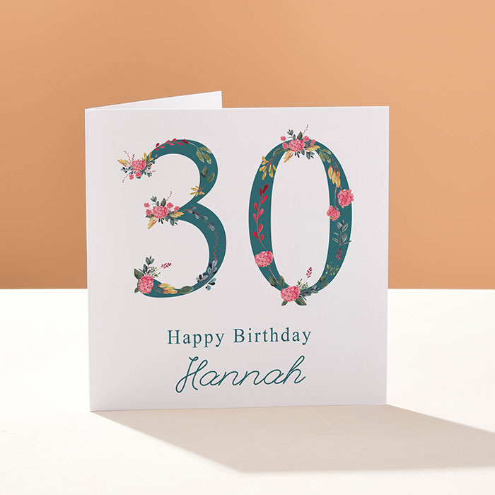 Personalised Card - Floral Square 30