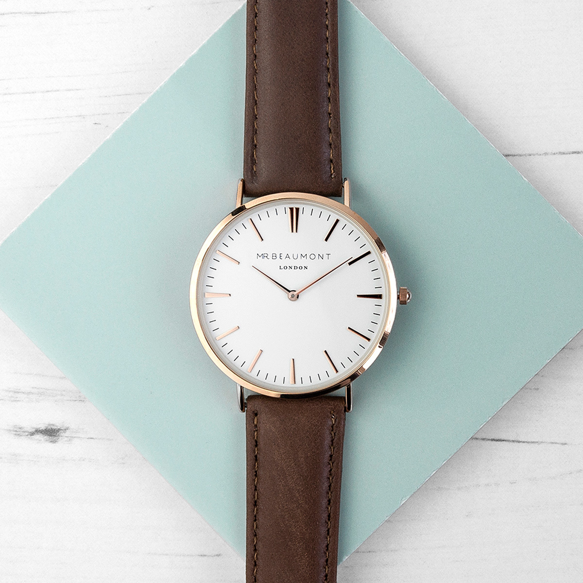 Personalised Men's Modern-Vintage Leather Watch In Brown