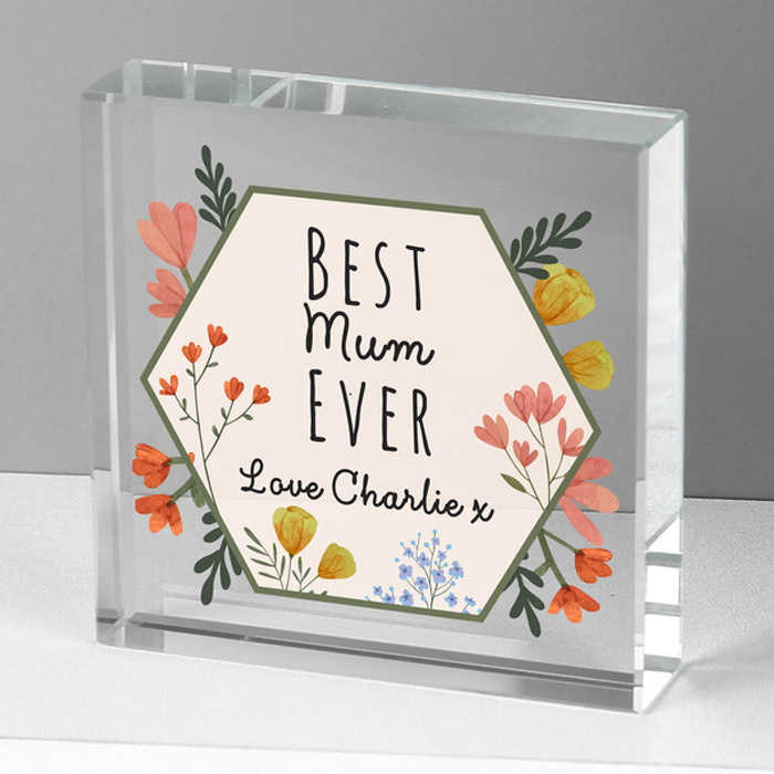Personalised Bright Floral Large Crystal Token - Exclusive