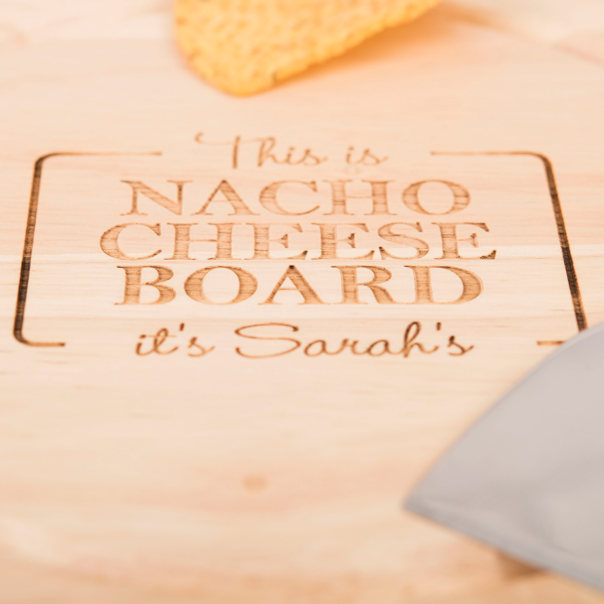 Personalised Wooden Cheeseboard Set - Nacho Cheese Board