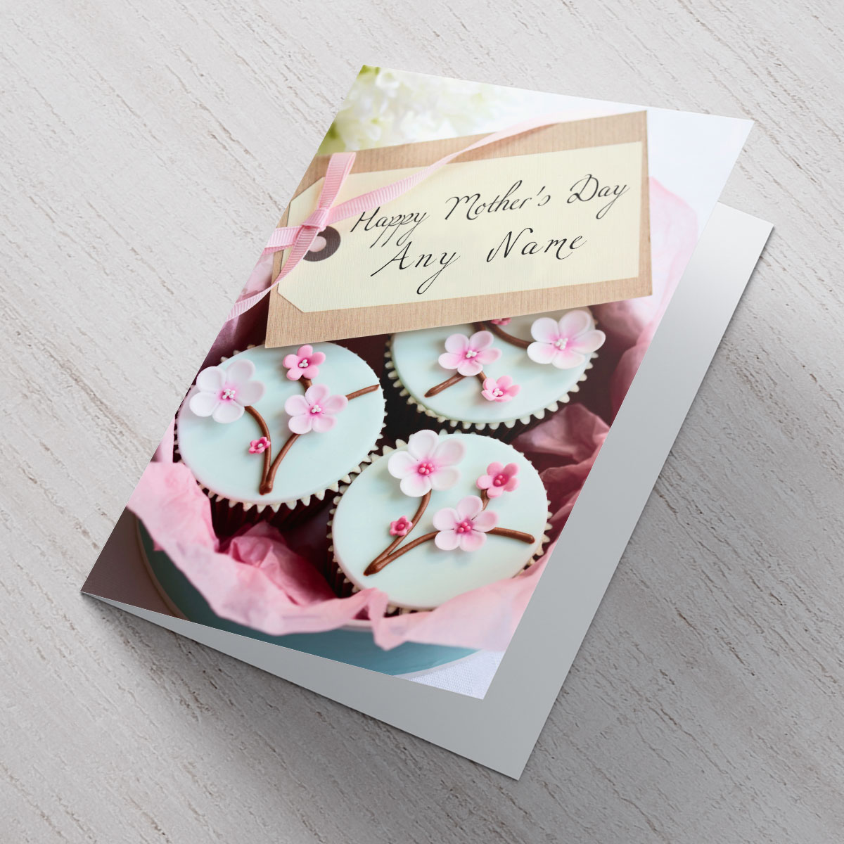 Personalised Mother's Day Card - Flowery Cupcakes