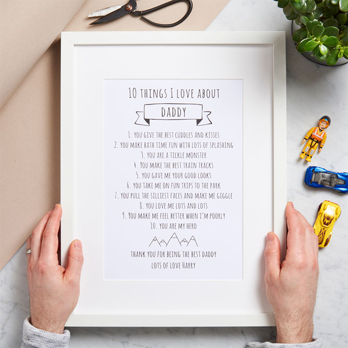 Personalised 10 Things I Love About Daddy Print