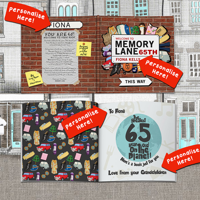 Personalised Book - Memory Lane 65th Birthday