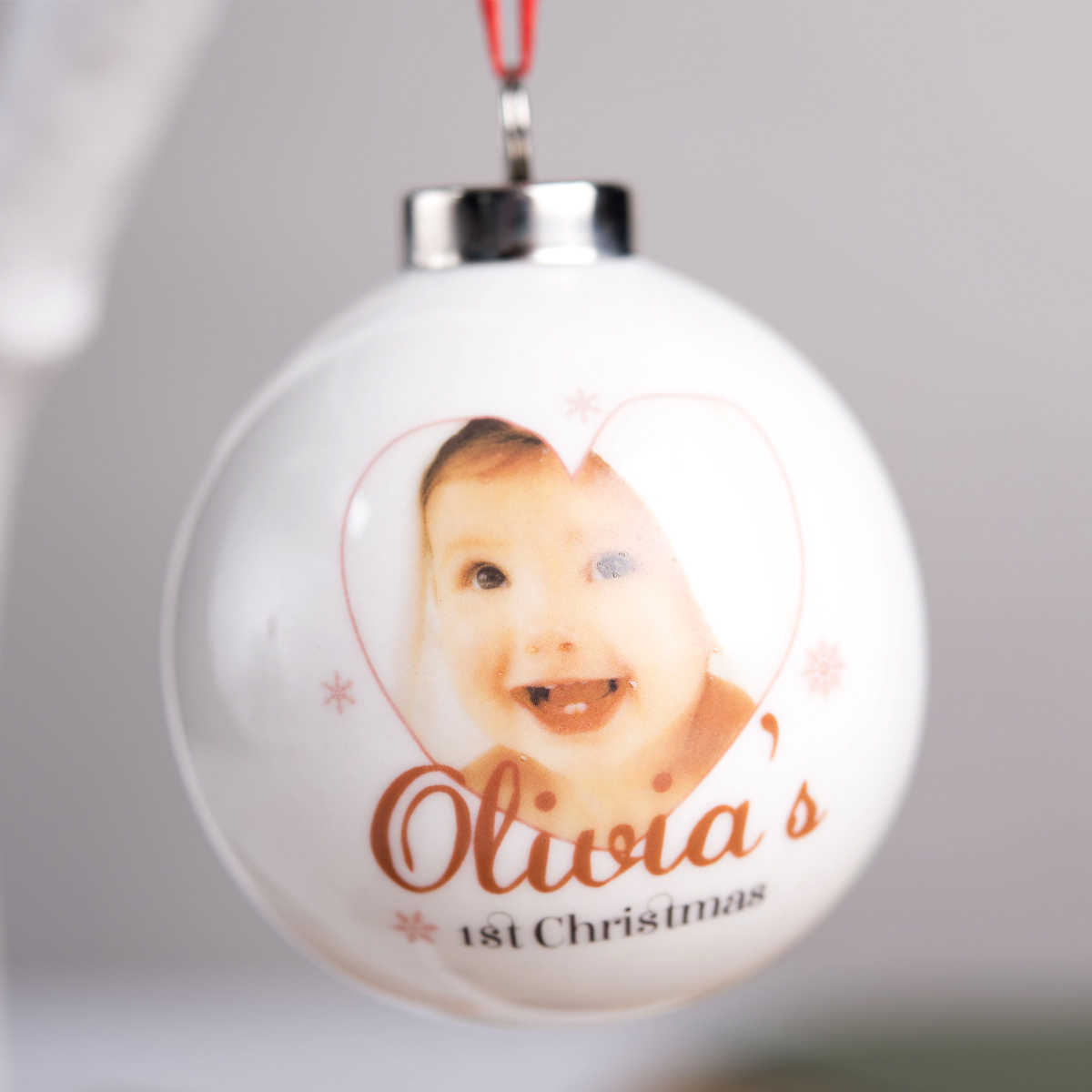 Photo Upload Bauble - First Christmas For Her