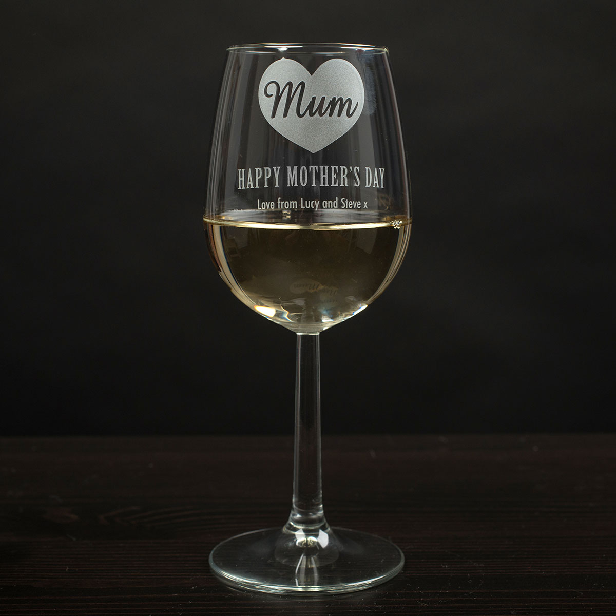 Personalised Wine Glass - Mother's Day Heart